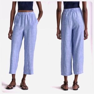 Quince Womens European Linen Pants in French Blue Size Large